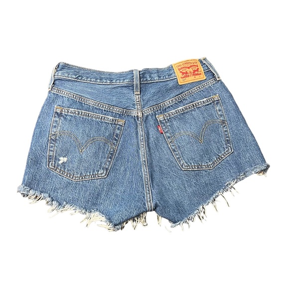 Levi's Pants - Levi’s 501 Medium Blue Distressed Cut Off Shorts